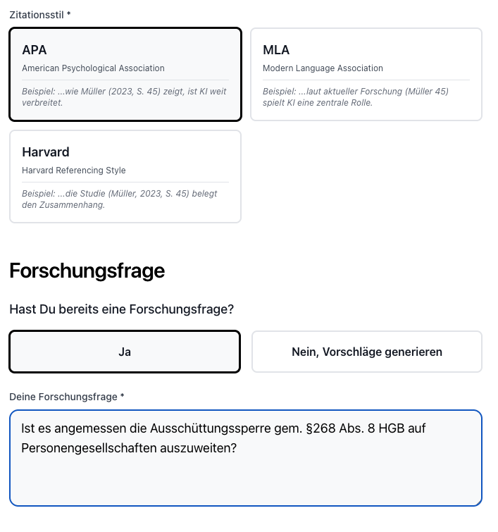 Schritt 2: Forschungsfrage